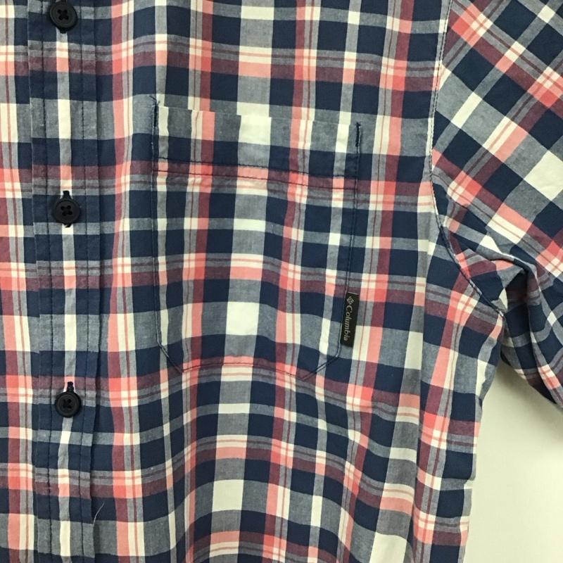 コロンビア Columbia シャツ、ブラウス 半袖 半袖シャツ チェックシャツ ボタンダウンシャツ L チェック マルチカラー / マルチカラー /  メンズ USED 古着 中古 10129653