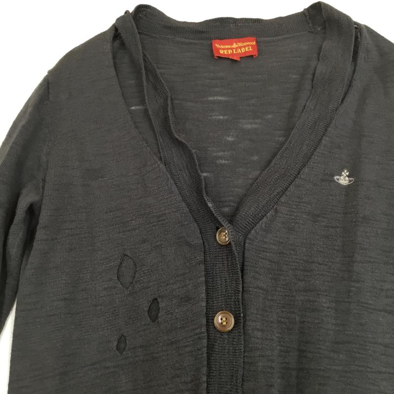 ヴィヴィアン ウエストウッド レッドレーベル Vivienne Westwood red label カーディガン 長袖 2 ロゴ、文字 チャコールグレー / チャコールグレー /  レディース USED 古着 中古 10137587