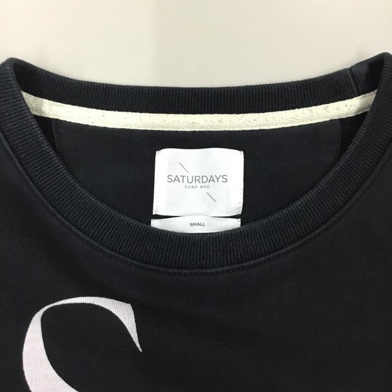 サタデーズ ニューヨークシティ Saturdays NYC トレーナー 長袖 長袖トレーナー スウェット クルーネック リブスウェットカットソー S ロゴ、文字 黒 / ブラック /  メンズ USED 古着 中古 10121919