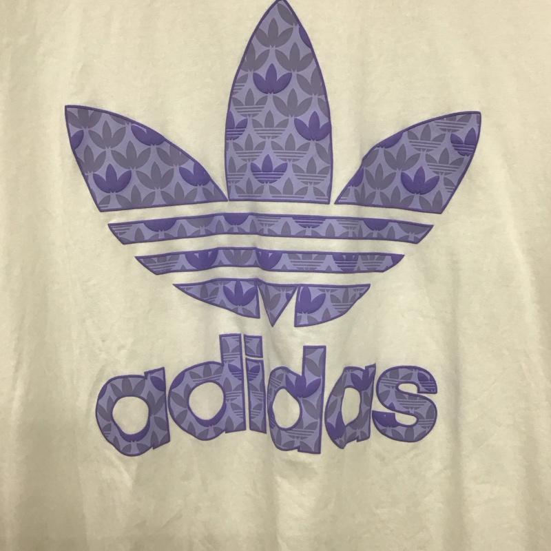 アディダス adidas Tシャツ 半袖 半袖カットソー プリントTシャツ クルーネックカットソー プリント 白 / ホワイト /  メンズ USED 古着 中古 10133704