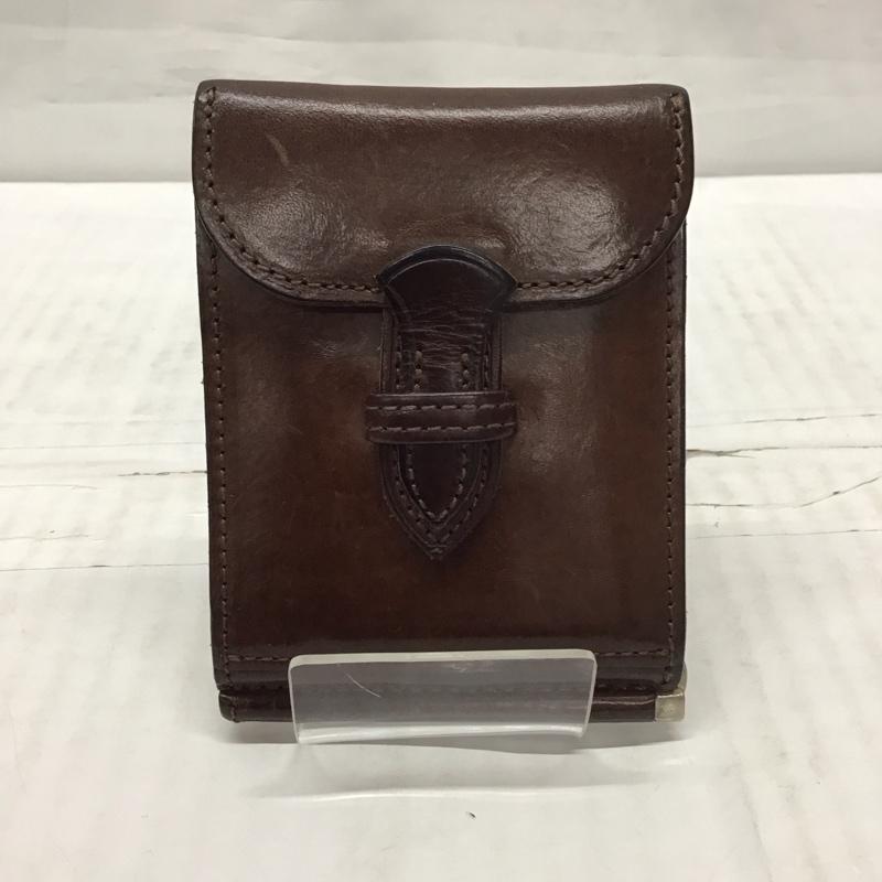 ポーター PORTER 財布 二つ折り 161-04649 MONEY CLIP 箱有 レザー 茶 / ブラウン /  メンズ USED 古着 中古 10113053