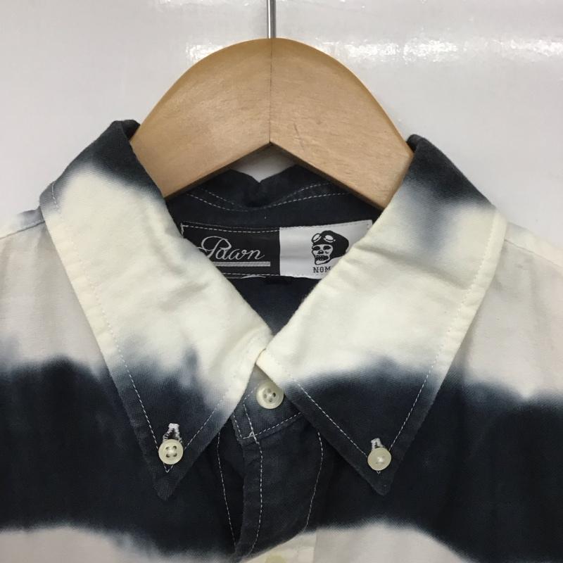 パウン PAWN シャツ、ブラウス 長袖 長袖シャツ ボタンダウンシャツ カラーシャツ XL ボーダー柄 白 / ホワイト /  メンズ USED 古着 中古 10145263