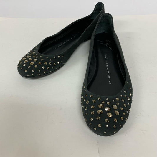 ジュゼッペザノッティデザイン GIUSEPPE ZANOTTI DESIGN パンプス パンプス フラットシューズ ラインストーン スエード 無地 X  黒 / ブラック /  レディース USED 古着 中古 10013943