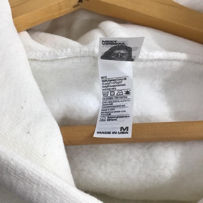 ロサンゼルスアパレル LOS ANGELES APPAREL パーカー 長袖 長袖トレーナー スウェット クルーネック プルオーバー M 無地 白 / ホワイト /  メンズ USED 古着 中古 10140645