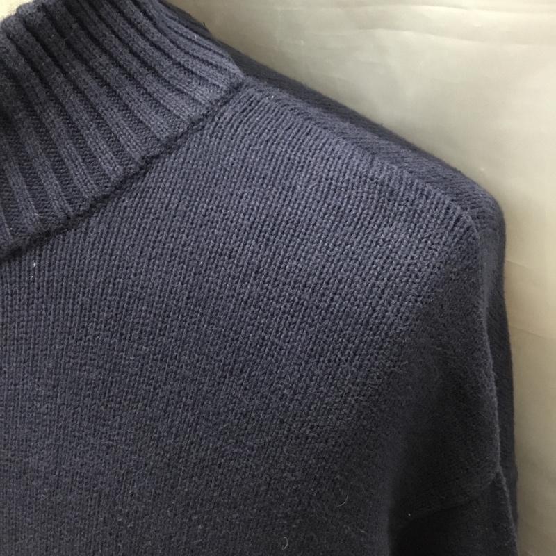 チャップス CHAPS ニット、セーター 長袖 長袖ニットカットソー ニット セーター ジップアップネックニット L ロゴ、文字 紺 / ネイビー /  メンズ USED 古着 中古 10120551
