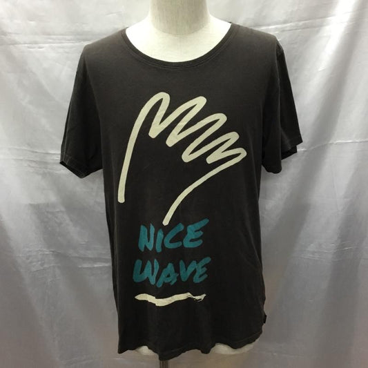 ティーシーエスエス TCSS Tシャツ 半袖 半袖カットソー プリントTシャツ クルーネックカットソー XL プリント 灰 / グレー /  メンズ USED 古着 中古 10114592