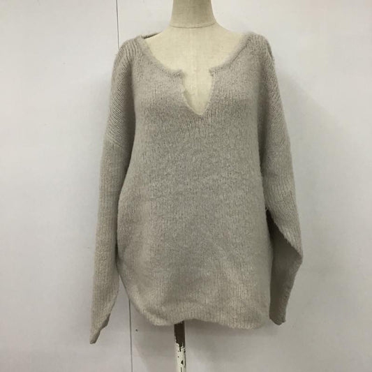 ジーナシス JEANASIS ニット、セーター 長袖 モヘアニットシャギーニット キーネックニット 長袖ニットカットソー FREE 無地 灰 / グレー /  レディース USED 古着 中古 10103809