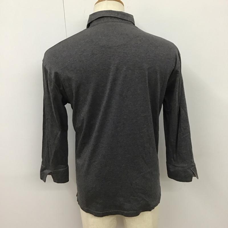 バーバリーブラックレーベル BURBERRY BLACK LABEL ポロシャツ 長袖 長袖ポロシャツ カラーシャツ ロングスリーブカットソー 3 ロゴ、文字 灰 / グレー /  メンズ USED 古着 中古 10113117