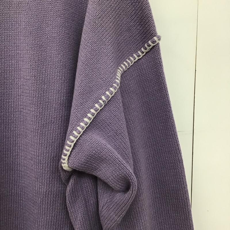 ローリーズファーム LOWRYS FARM ニット、セーター 長袖 長袖ニットカットソー クルーネック セーター FREE 無地 紫 / パープル /  レディース USED 古着 中古 10146692