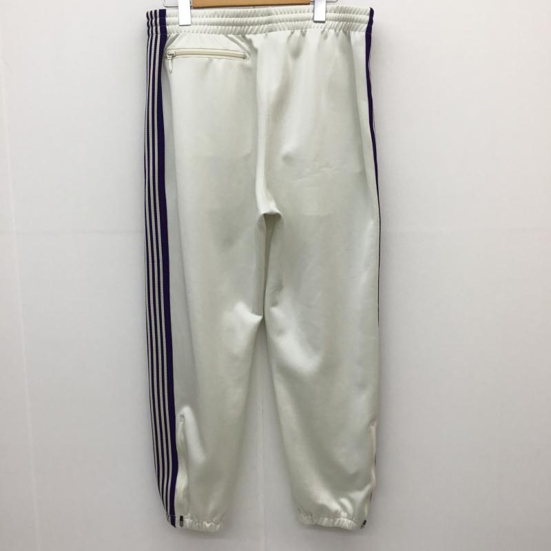 ニードルス Needles パンツ ワークパンツ、ペインターパンツ NEEDLES ジップド トラックパンツ ジャージ 23SS MR289 M 刺繍 白 / ホワイト / X 紫 / パープル /  メンズ USED 古着 中古 10115041