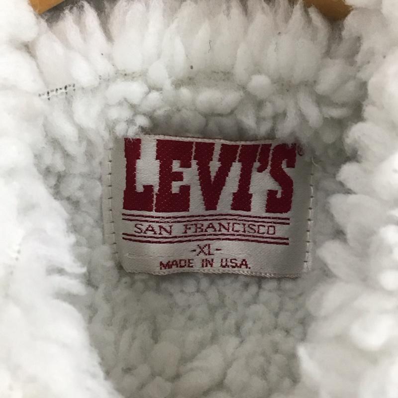 リーバイス Levi s ジャケット、上着 ジャケット、ブレザー デニムジャケット Gジャン アウター カジュアルジャケット 裏地ボア 80s XL ロゴ、文字 インディゴ / インディゴ /  ボーイズ USED 古着 中古 10140829