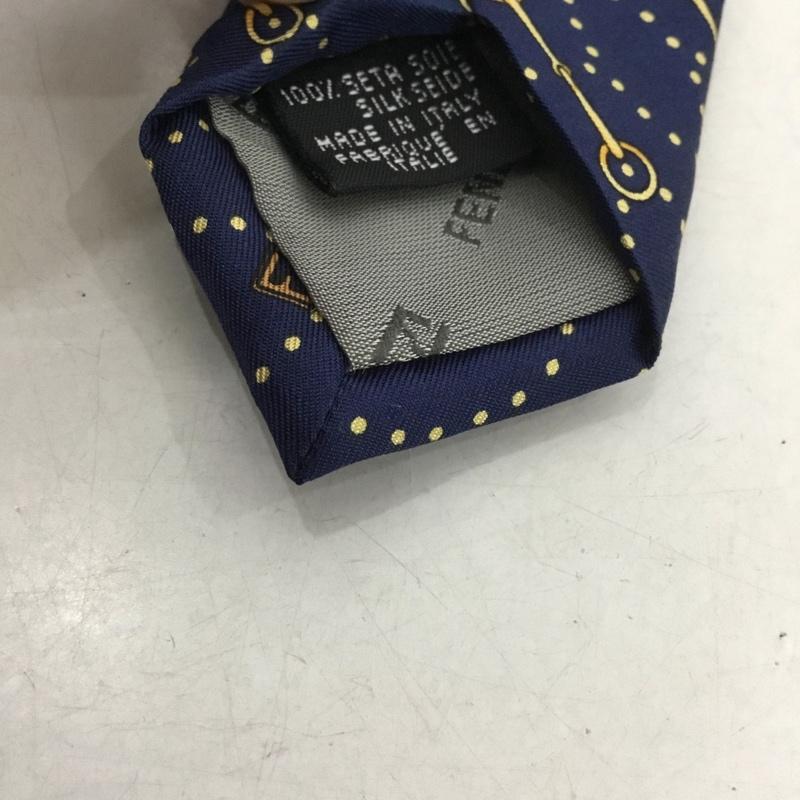 フェンディ FENDI ネクタイ ネクタイ シルク 総柄 紺 / ネイビー /  メンズ USED 古着 中古 10141639