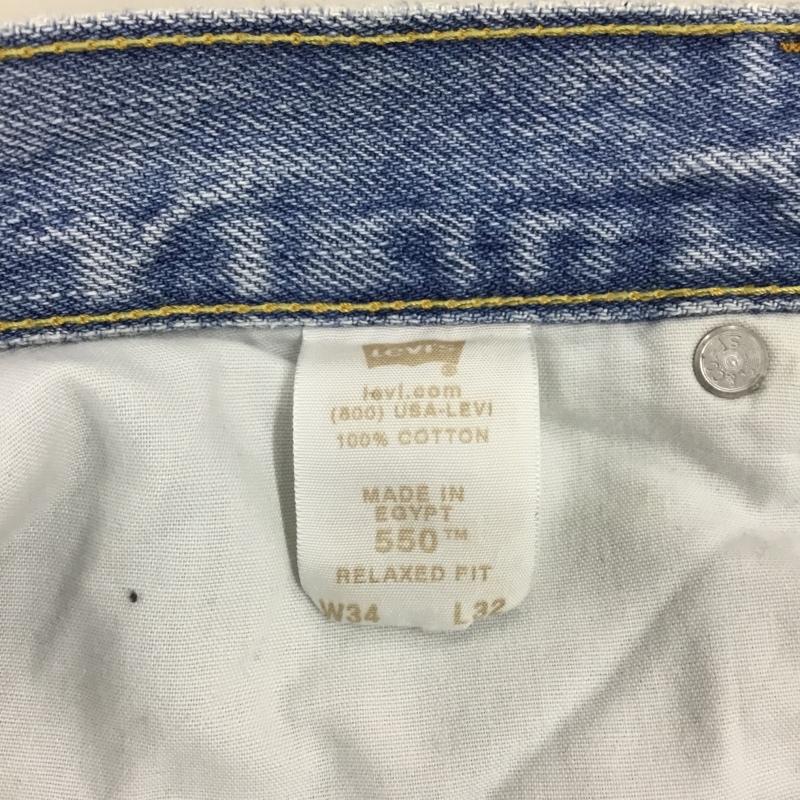 リーバイス Levi s パンツ デニム、ジーンズ 550 W34 L32 リラックスフィット 34インチ 無地 青 / ブルー /  メンズ USED 古着 中古 10111390
