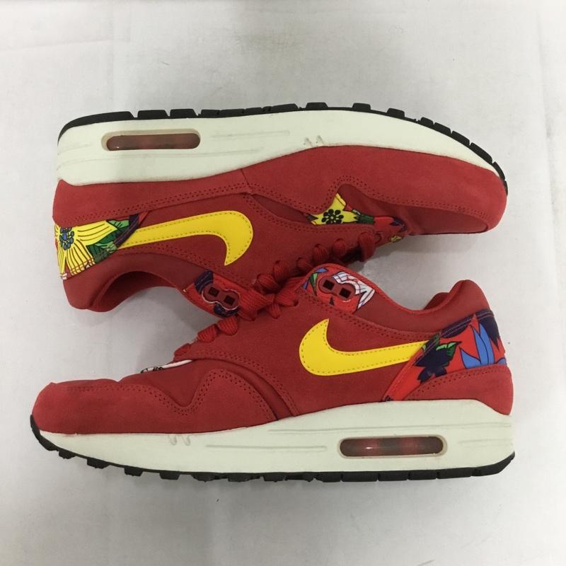 ナイキ NIKE スニーカー スニーカー 528898-602 WMNS AIR MAX 1 PRINT 24.5cm 24.5cm ロゴ、文字 赤 / レッド /  レディース USED 古着 中古 10146322