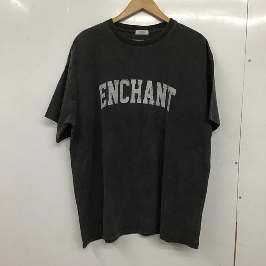 ローリーズファーム LOWRYS FARM Tシャツ 半袖 LF624059CF クルーネック 2 ロゴ、文字 チャコールグレー / チャコールグレー /  レディース USED 古着 中古 10138684