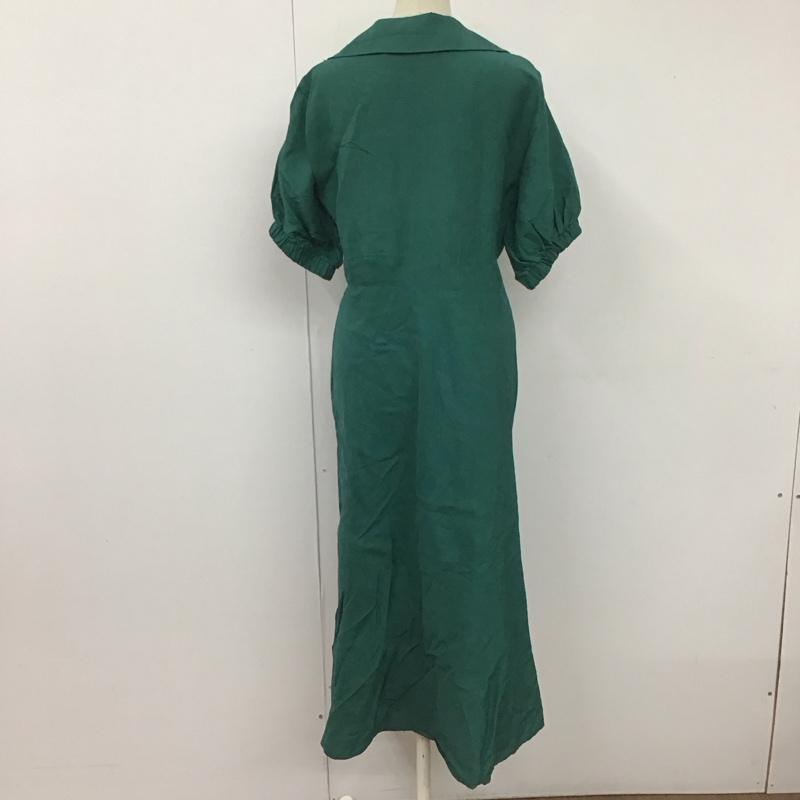 ザラ ZARA ワンピース ロングスカート 4437 073 538 Vネック 番号 M 無地 緑 / グリーン /  レディース USED 古着 中古 10109613