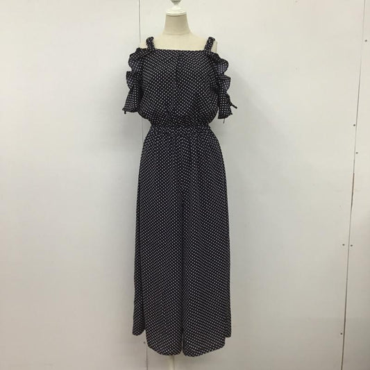 マジェスティックレゴン MAJESTIC LEGON ワンピース・ドレス・オールインワン ワンピース・ドレス・オールインワン 1085059711 ショルダー切替フリルオールインワン ノースリーブオールインワン フレアパンツ フリル袖 M ドット 紺 / ネイビー / X 白 / ホワイト /  レディース USED 古着 中古 10105553