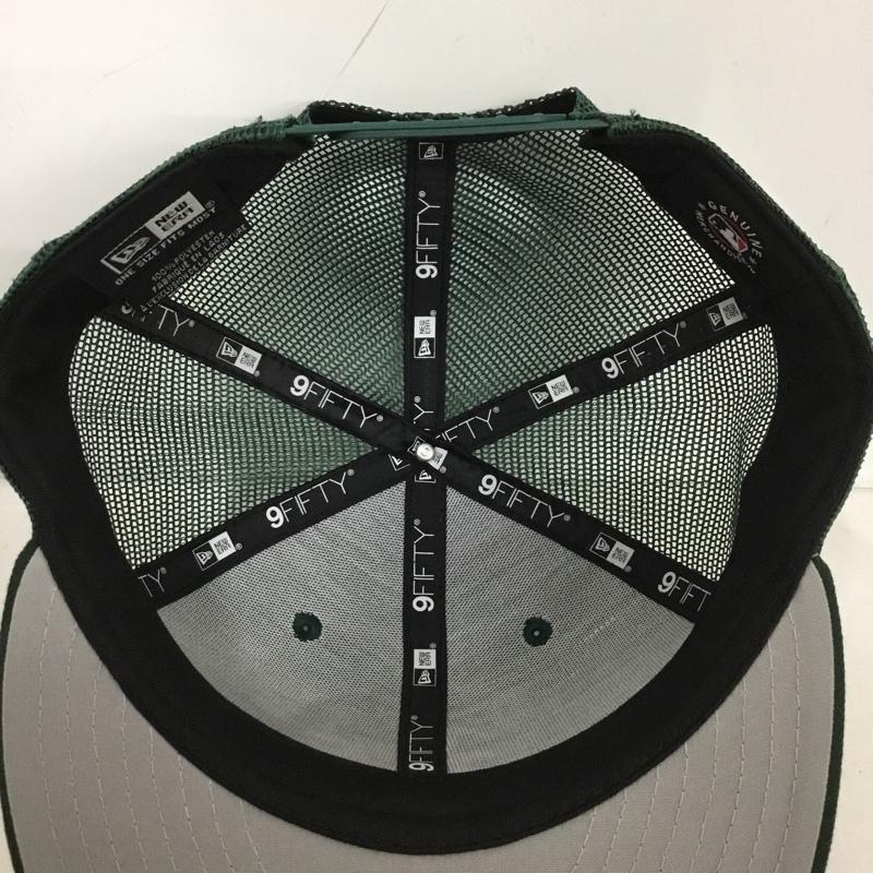 ニューエラ NEW ERA 帽子 キャップ オークランド アスレチックス メッシュキャップ ロゴ、文字 緑 / グリーン /  メンズ USED 古着 中古 10141648
