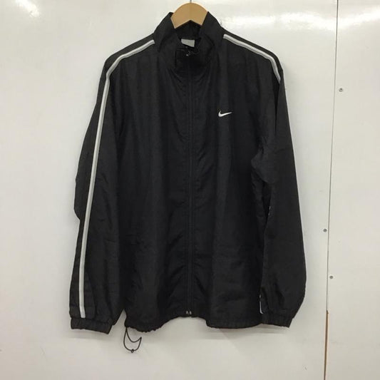 ナイキ NIKE ジャケット、上着 ジャケット、ブレザー ジップアップナイロンジャケット スタンドネックジャケット スポーツウェア L ロゴ、文字 黒 / ブラック /  メンズ USED 古着 中古 10136796