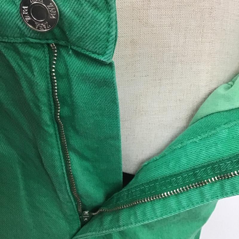 ザラ ZARA パンツ デニム、ジーンズ 6045 011 500 カラーデニム ワイド USA6 EU39 無地 緑 / グリーン /  レディース USED 古着 中古 10107152