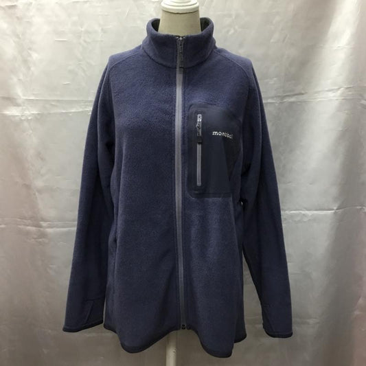 モンベル mont-bell ジャケット、上着 ジャケット、ブレザー 1106592 クリマプラス100ジャケット フリース L ロゴ、文字 紺 / ネイビー /  レディース USED 古着 中古 10107331