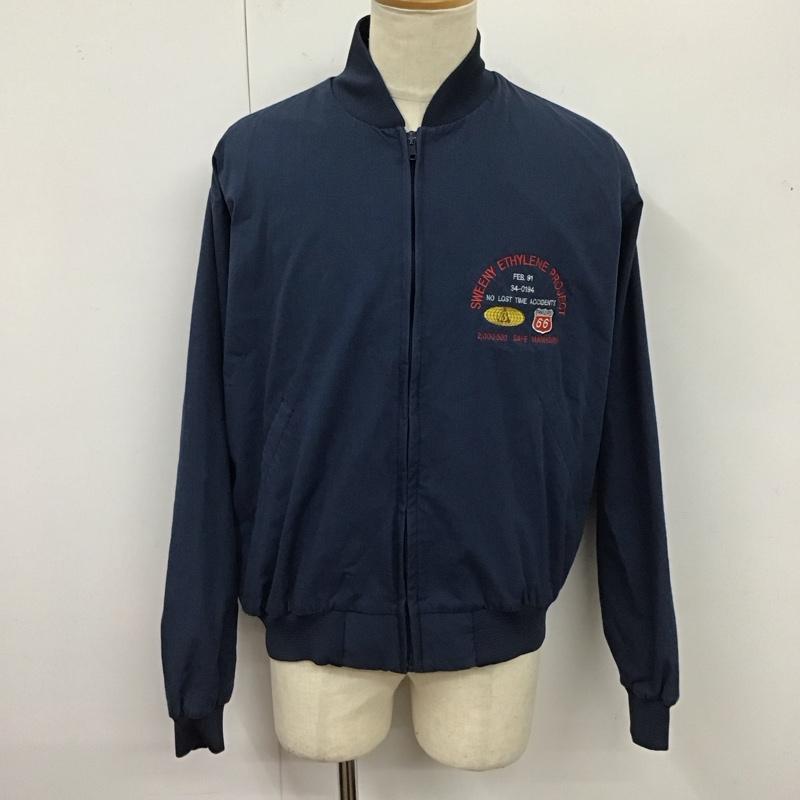 古着 USED ジャケット、上着 ジャケット、ブレザー ジップアップジャケット ジャンパー ジャケット カジュアルジャケット アウター XL ロゴ、文字 紺 / ネイビー /  メンズ USED 古着 中古 10124328