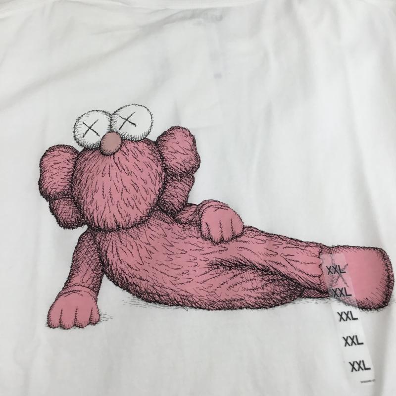 ユニクロ UNIQLO Tシャツ 半袖 KAWS カウズ XXL プリント 白 / ホワイト / X 桃 / ピンク /  メンズ USED 古着 中古 10113098