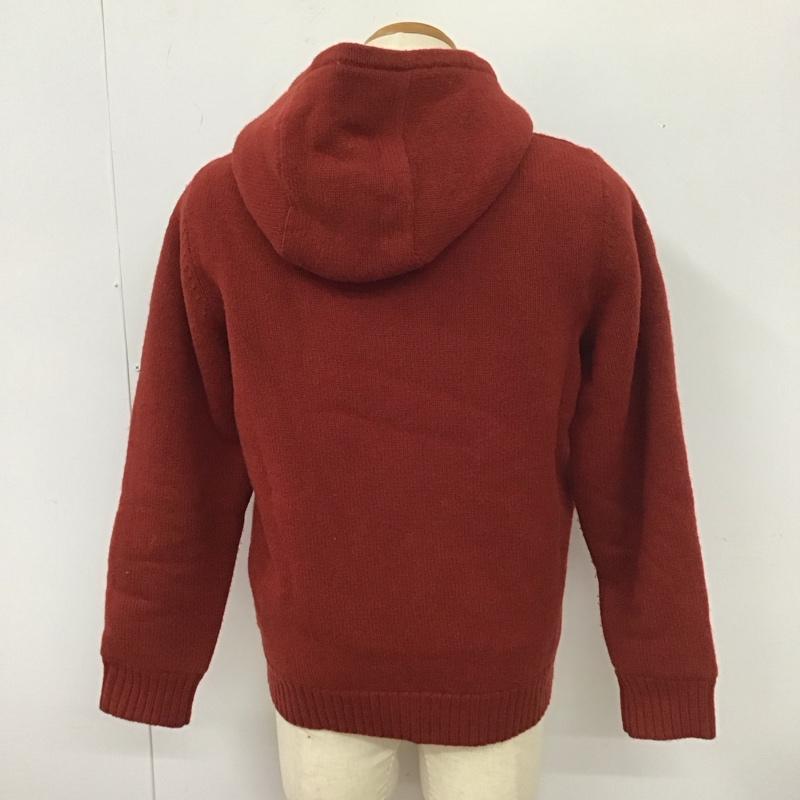 エルエルビーン L.L.Bean パーカー 長袖 285441 ニット フーディー フルジップ 裏ボア M 無地 赤 / レッド /  メンズ USED 古着 中古 10112654