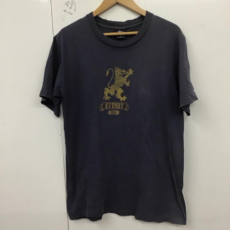 ステューシー STUSSY Tシャツ 半袖 半袖カットソー プリントTシャツ クルーネックカットソー 90s 紺タグ M ロゴ、文字 紺 / ネイビー /  メンズ USED 古着 中古 10129891