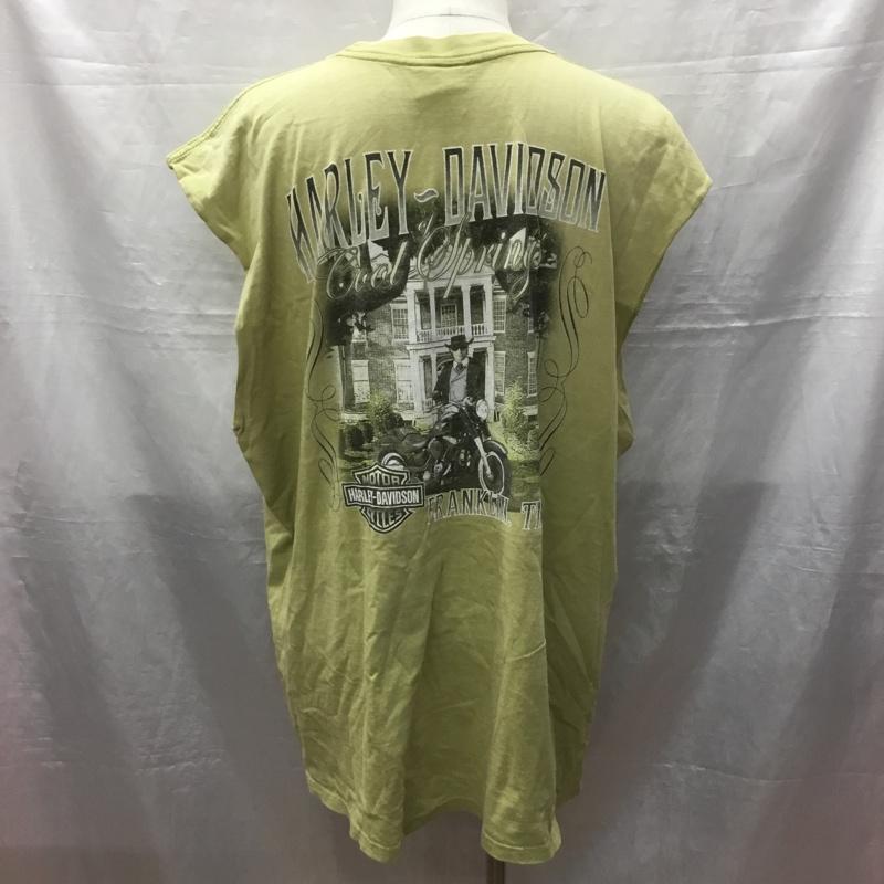 ハーレーダビッドソン Harley-Davidson カットソー 半袖 ノースリーブカットソー プリントTシャツ クルーネックカットソー 古着 ロゴ、文字 カーキ / カーキ /  メンズ USED 古着 中古 10122901