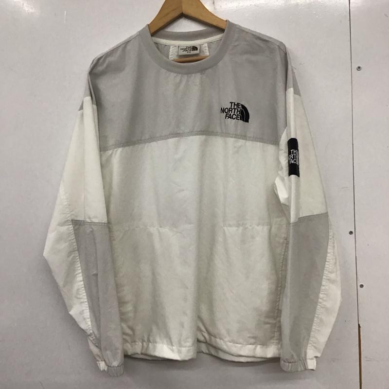 ザノースフェイス THE NORTH FACE カットソー 長袖 nm5mq03n アルバーニークルーネック ナイロン 長袖スウェットトレーナー M ロゴ、文字 白 / ホワイト / X 灰 / グレー /  メンズ USED 古着 中古 10140276