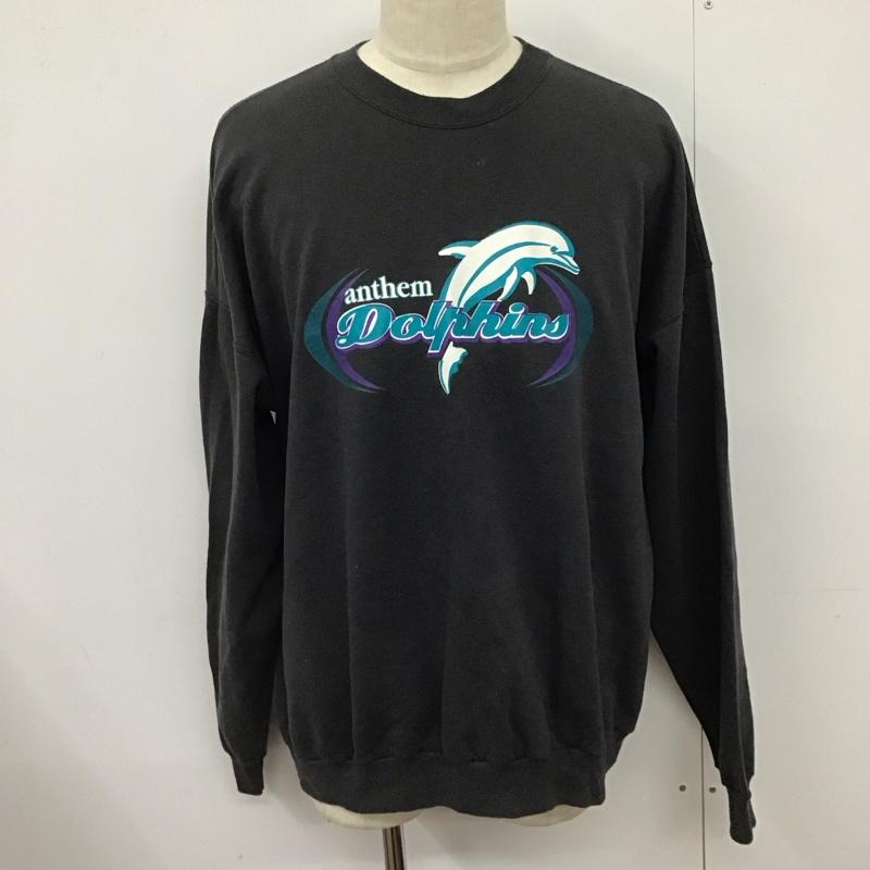 古着 USED トレーナー 長袖 長袖トレーナー スウェット クルーネック リブスウェットカットソー XXL プリント 黒 / ブラック /  メンズ USED 古着 中古 10124100