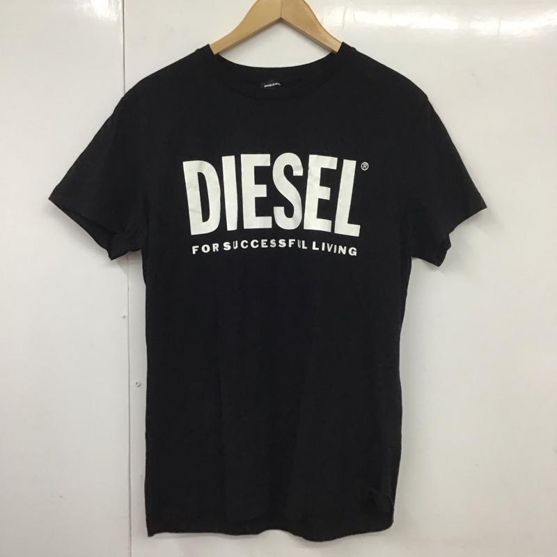 ディーゼル DIESEL Tシャツ 半袖 半袖カットソー プリントTシャツ クルーネックカットソー XL ロゴ、文字 黒 / ブラック /  メンズ USED 古着 中古 10131308