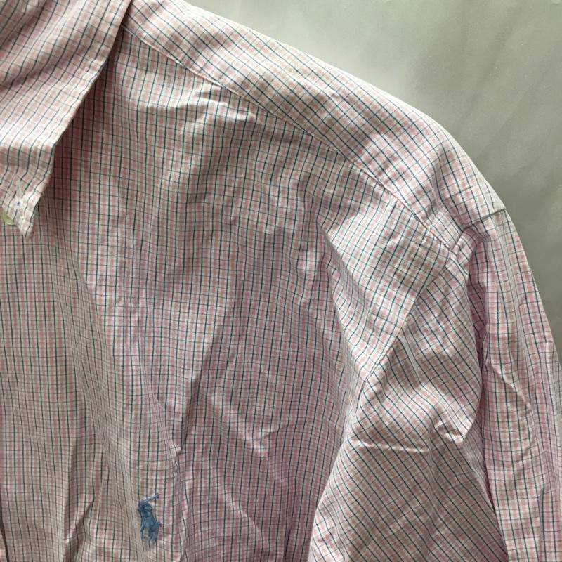 ラルフローレン RALPHLAUREN シャツ、ブラウス 長袖 M チェック 桃 / ピンク /  メンズ USED 古着 中古 10110620