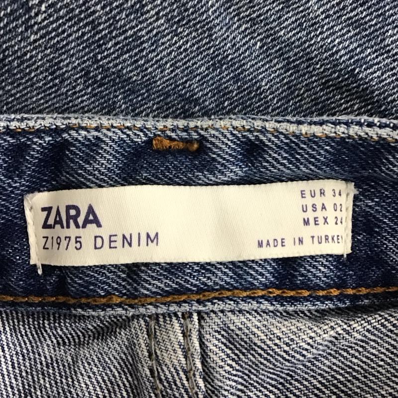 ザラ ZARA パンツ デニム、ジーンズ 6164 193 427 ハイウエスト ボタンフライ 無地 青 / ブルー /  レディース USED 古着 中古 10109719