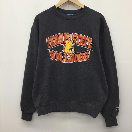 チャンピオン Champion トレーナー 長袖 Bulldogs M プリント チャコールグレー / チャコールグレー /  メンズ USED 古着 中古 10142525
