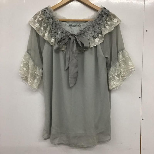 アクシーズファム axes femme カットソー 半袖 MK21X61 レイヤードフリル楊柳トップス FREE 無地 薄緑 / ライトグリーン /  レディース USED 古着 中古 10133587