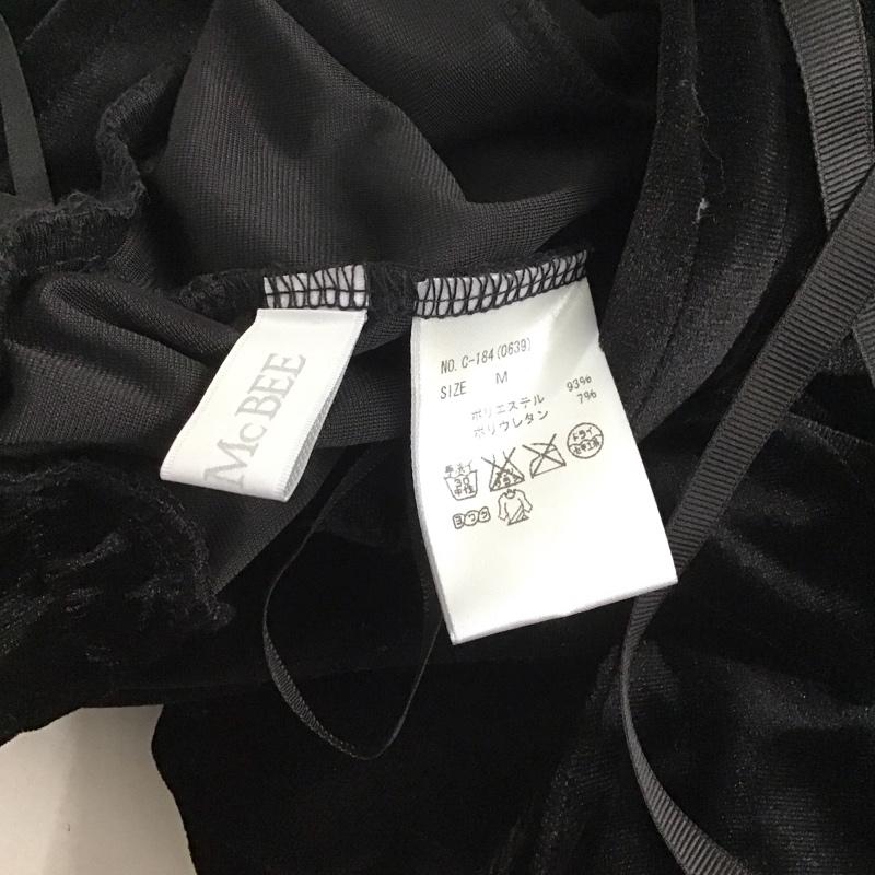 セシルマクビー CECIL McBEE セットアップ セットアップ セットアップ キャミソール ワイドパンツ 2点セット ヴェルベット M 無地 黒 / ブラック /  レディース USED 古着 中古 10138402