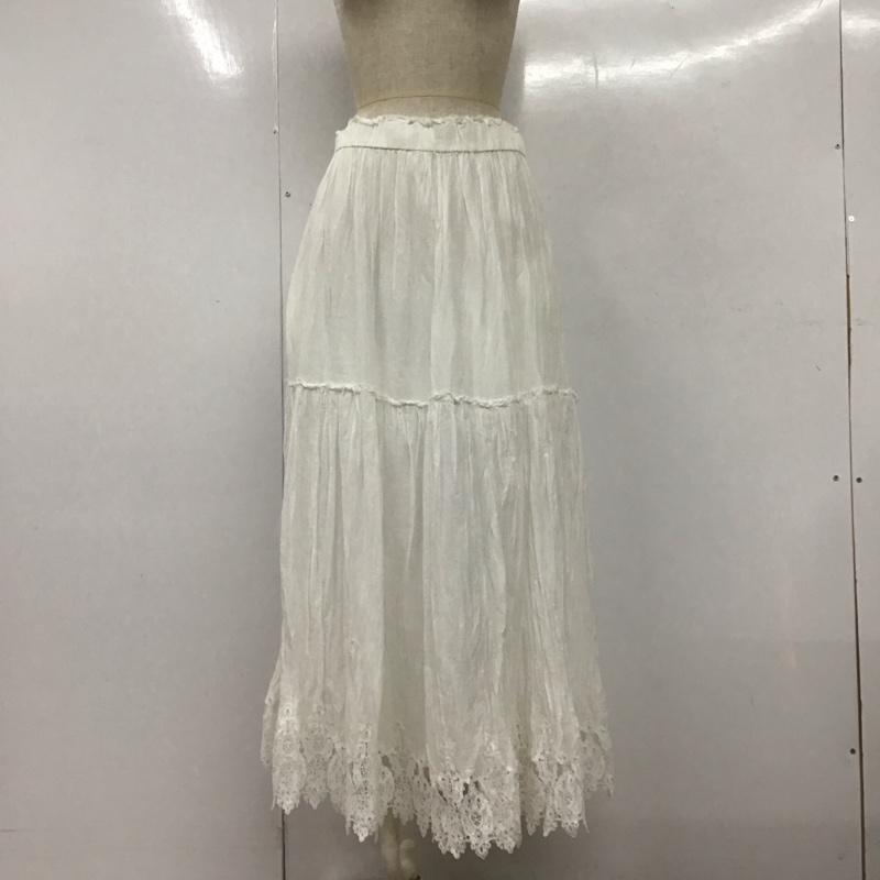 ザラ ZARA スカート ロングスカート 6895 056 250 レース フレアスカート タグ付き M 無地 白 / ホワイト /  レディース USED 古着 中古 10106994