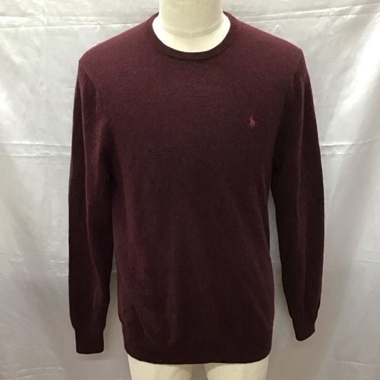ポロバイラルフローレン Polo by RALPH LAUREN ニット、セーター 長袖 710876714006 クルーネック ウール L ワンポイント えんじ / ワインレッド /  メンズ USED 古着 中古 10112395