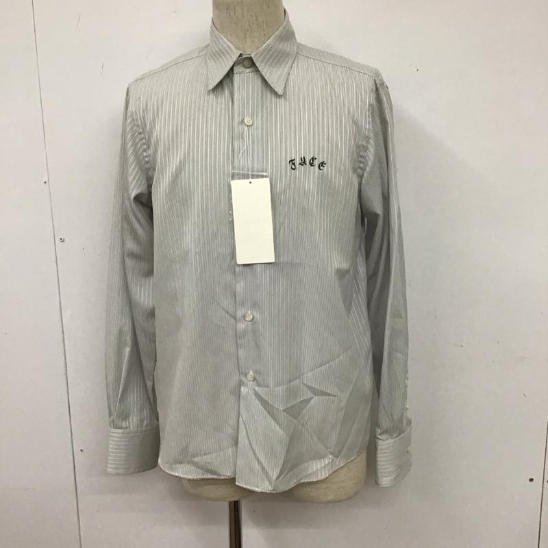 ファセッタズム FACETASM シャツ、ブラウス 長袖 RB-SH-M08 コットン ストライプ 刺繍 4 ロゴ、文字 白 / ホワイト / X 黒 / ブラック /  メンズ USED 古着 中古 10111573