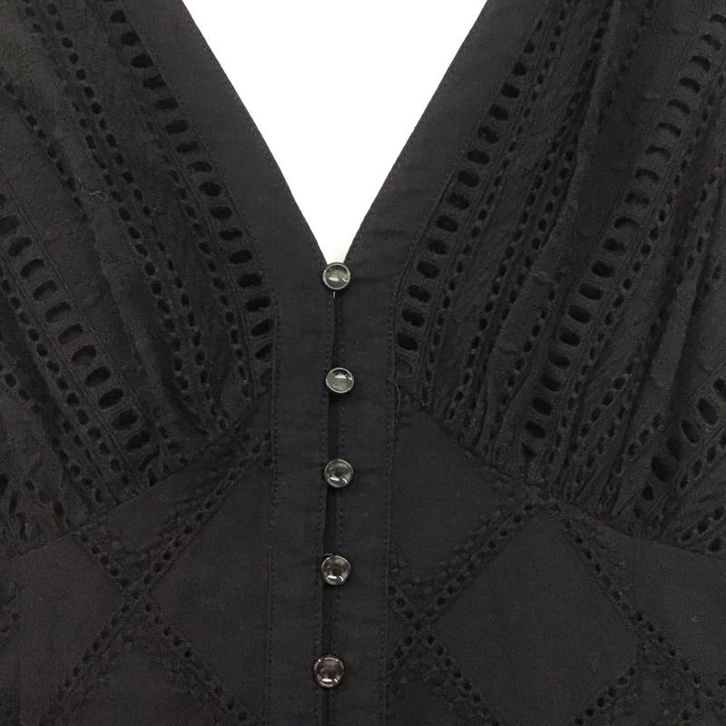 ココ ディール COCO DEAL ワンピース ロングスカート 79515518 19AW コットンレースノースリワンピース ロングワンピース 2 総柄 黒 / ブラック /  レディース USED 古着 中古 10146116