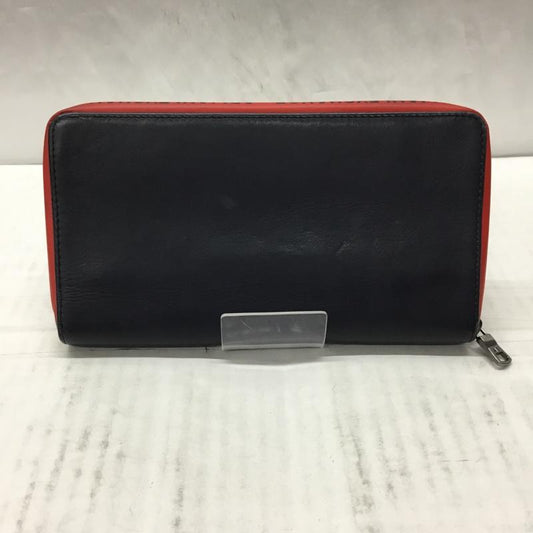 アルマーニエクスチェンジ A/X ARMANIEXCHANGE 財布 長財布 ラウンドファスナー レザー ロゴ、文字 紺 / ネイビー / X 赤 / レッド /  メンズ USED 古着 中古 10109119