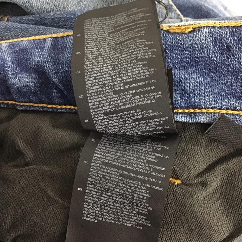 ジースターロゥ G-STAR RAW パンツ デニム、ジーンズ デニムパンツ スリムパンツ カジュアルパンツ ストレッチパンツ 32インチ ダメージ加工 インディゴ / インディゴ /  メンズ USED 古着 中古 10136584