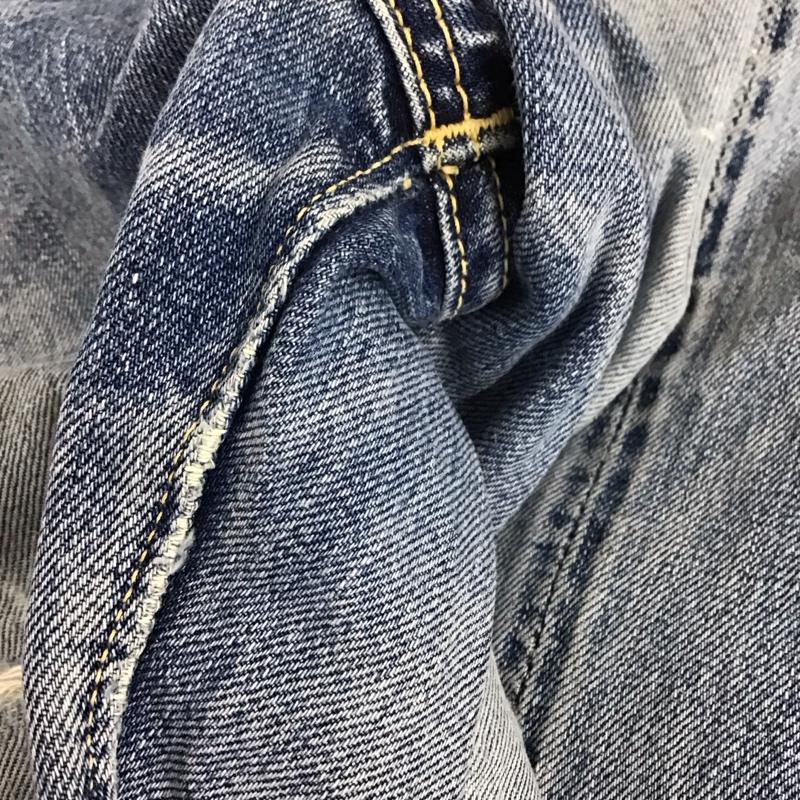 ウエアハウス WAREHOUSE パンツ デニム、ジーンズ デニムパンツ ストレートパンツ ワイドパンツ ダメージ加工 30インチ 無地 インディゴ / インディゴ /  メンズ USED 古着 中古 10109943