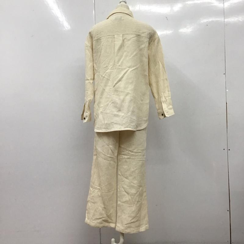 アズールバイマウジー AZUL BY MOUSSY セットアップ セットアップ 250GSB30-158C LINEN LIKE LOOSE POCKET SH LINEN LIKE WIDE PANTS M 無地 アイボリー / アイボリー /  レディース USED 古着 中古 10147161