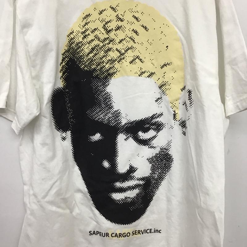 サプール SAPEur Tシャツ 半袖 半袖カットソー プリントTシャツ クルーネックカットソー プリント 白 / ホワイト /  メンズ USED 古着 中古 10148381