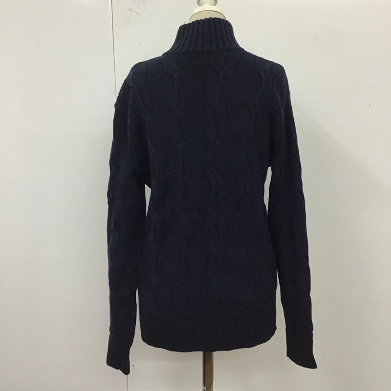 ポロラルフローレン POLO RALPH LAUREN カーディガン 長袖 フルジップ ジップアップ ケーブル編み S ワンポイント 紺 / ネイビー /  レディース USED 古着 中古 10120833