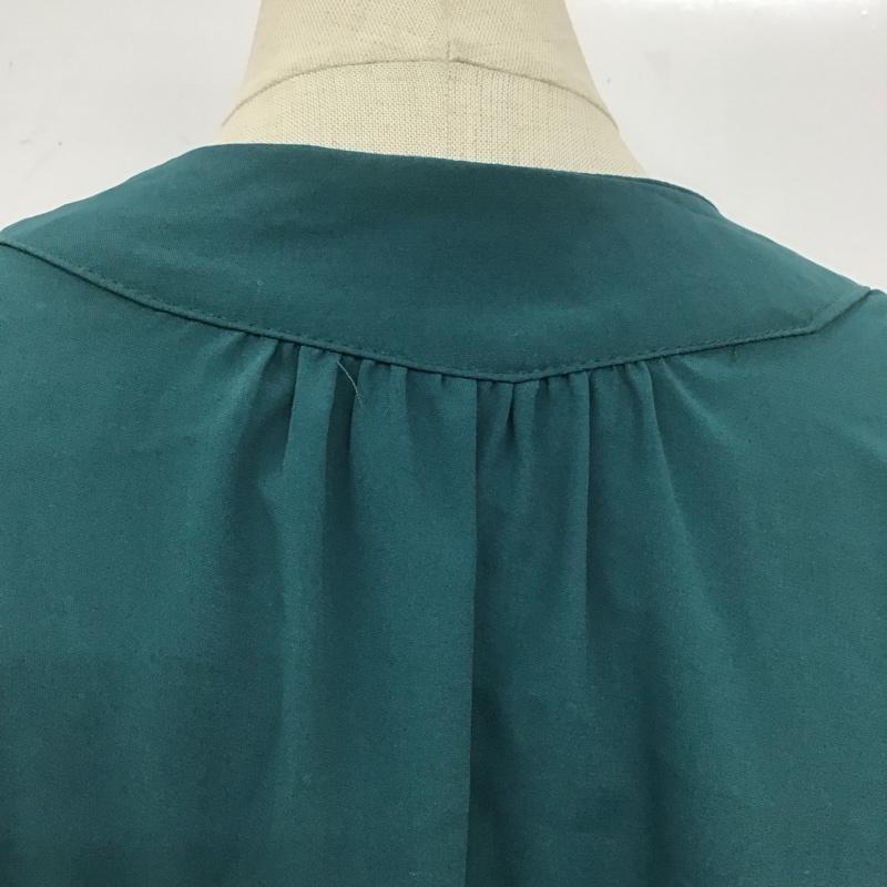 アクシーズファム axes femme シャツ、ブラウス 長袖 長袖シャツ ノーカラーシャツ カジュアルシャツ パフスリーブ M 無地 緑 / グリーン /  レディース USED 古着 中古 10107719