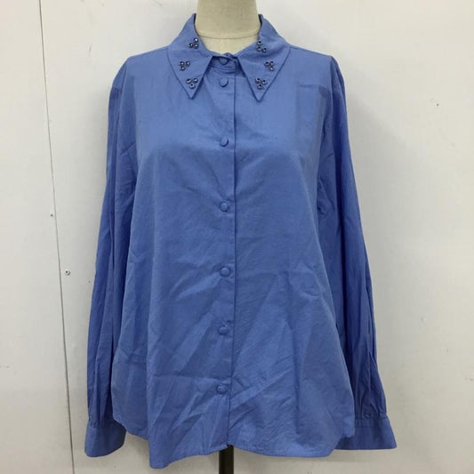 ザラ ZARA シャツ、ブラウス 長袖 長袖シャツ カラーシャツ 長袖カットソー M 無地 青 / ブルー /  レディース USED 古着 中古 10110307